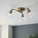 Endon 97247 Hansen 3lt Semi flush Antique brass plate & clear glass 3 x 7W LED E14 (Required) - westbasedirect.com