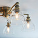 Endon 97248 Hansen 5lt Semi flush Antique brass plate & clear glass 5 x 7W LED E14 (Required) - westbasedirect.com