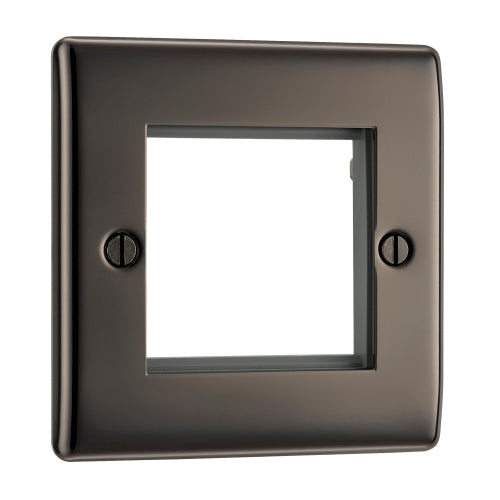 NBNEMS2 Nexus Metal Twin Euro Module Faceplate Nickel