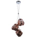Endon 97659 Rock 3lt Pendant Copper metallic glass & chrome plate 3 x 10W LED E27 (Required) - westbasedirect.com