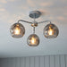 Endon 97971 Dimple 3lt Semi flush Chrome plate & smoked mirror glass 3 x 7W LED E14 (Required) - westbasedirect.com