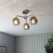 Endon 97971 Dimple 3lt Semi flush Chrome plate & smoked mirror glass 3 x 7W LED E14 (Required) - westbasedirect.com
