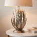 Endon 98046 Delphine 1lt Table Silver leaf & ivory cotton fabric 10W LED E27 (Required) - westbasedirect.com