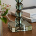 Endon 98067 Adelie 1lt Table Grey green tinted crystal glass & bright nickel plate 7W LED E14 (Required) - westbasedirect.com