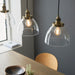 Endon 98114 Hansen 3lt Pendant Antique brass plate & clear glass 3 x 10W LED E27 (Required) - westbasedirect.com