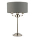 Endon 99149 Highclere 3lt Table Bright nickel plate & charcoal fabric 3 x 18W E14 Eco golf (Required) - westbasedirect.com