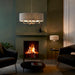 Endon 99152 Highclere 8lt Pendant Brushed chrome plate & natural linen 8 x 40W E14 candle (Required) - westbasedirect.com