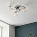 Endon 99569 Mesmer 3lt Semi flush Chrome plate, clear glass with clear glass beads 3 x 3W LED G9 (Required) - westbasedirect.com