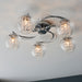 Endon 99570 Mesmer 5lt Semi flush Chrome plate, clear glass with clear glass beads 5 x 3W LED G9 (Required) - westbasedirect.com
