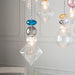 Endon 99593 April 6lt Pendant Chrome plate, clear & multi coloured glass 6 x 3W LED G9 (Required) - westbasedirect.com