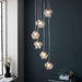 Endon 99607 Mesmer 6lt Pendant Chrome plate, clear glass with clear glass beads 6 x 3W LED G9 (Required) - westbasedirect.com