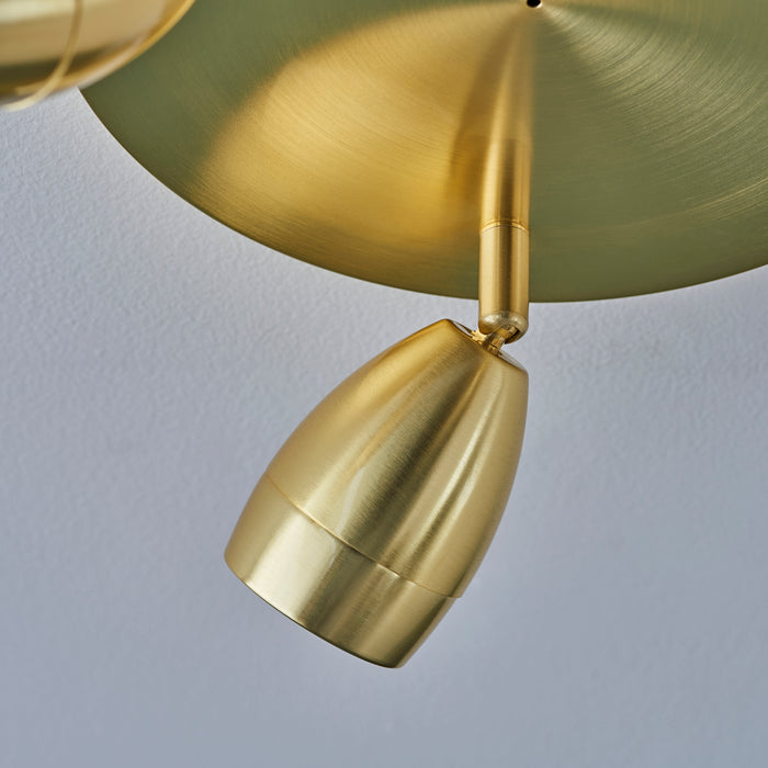 Endon 99769 Porto 3lt Spot Satin brass plate & clear glass 3 x 7W LED GU10 (Required) - westbasedirect.com