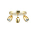 Endon 99769 Porto 3lt Spot Satin brass plate & clear glass 3 x 7W LED GU10 (Required) - westbasedirect.com