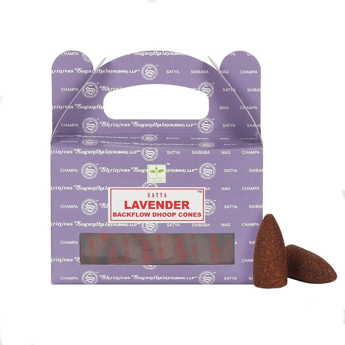 Satya Backflow Dhoop Cones Lavender|1 Pack - westbasedirect.com