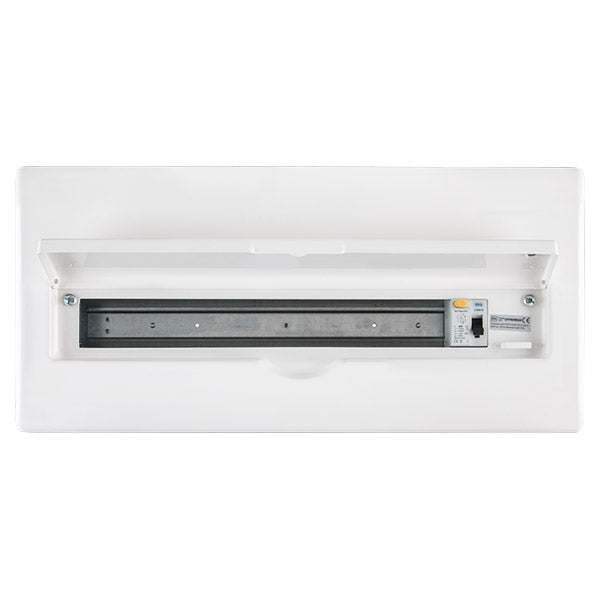 BG CFFRSW812SPD 16 Module 12 Way Fully Recessed, 80A 30mA RCD, 1xSPD & 1x32A MCB - westbasedirect.com