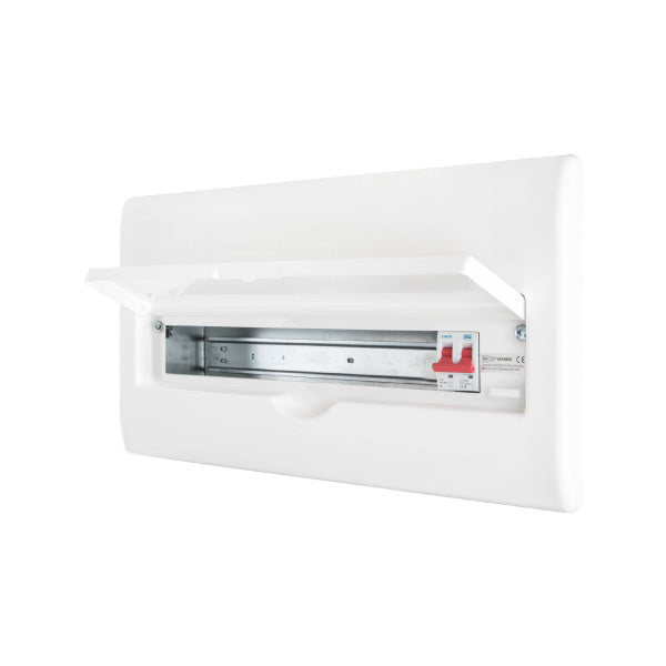 BG CFFD100814ASPD 22 Module 14 Way Fully Recessed Unpopulated + 100A Switch, 1x100A, 1x80A Type A 30mA RCD, 1xSPD & 1x32A MCB - westbasedirect.com