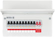 BG CFUSWP110A 12 Module 10 Way Metal Populated Consumer Unit + 100A Main Switch, 10x Type A RCBOs - westbasedirect.com