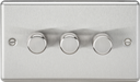 Knightsbridge CL2183BC Rounded Edge 3G 2 Way 10-200W (5-150W LED) Trailing Edge Dimmer - Brushed Chrome - westbasedirect.com