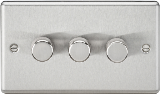 Knightsbridge CL2183BC Rounded Edge 3G 2 Way 10-200W (5-150W LED) Trailing Edge Dimmer - Brushed Chrome - westbasedirect.com