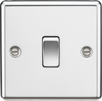 Knightsbridge CL2PC Rounded Edge 10AX 1G 2-Way Plate Switch - Polished Chrome