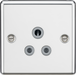Knightsbridge CL5APCG Rounded Edge 5A Unswitched Socket - Polished Chrome + Grey Insert - westbasedirect.com