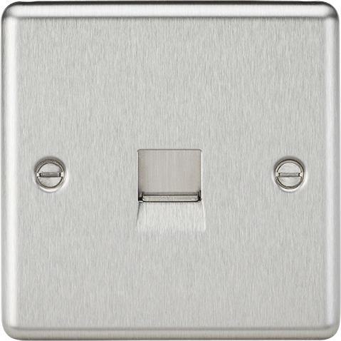 Knightsbridge CL74BC Rounded Edge Telephone Extension Outlet - Brushed Chrome - westbasedirect.com