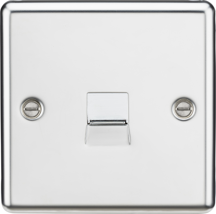 Knightsbridge CL74PC Rounded Edge Telephone Extension Outlet - Polished Chrome - westbasedirect.com