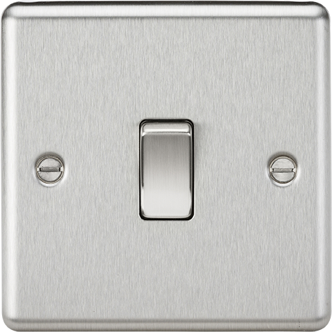 Knightsbridge CL834BC Rounded Edge 20A 1G DP Switch - Brushed Chrome - westbasedirect.com