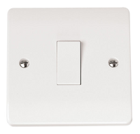 Click Mode CMA011 White Moulded 10AX 1 Gang 2 Way Plate Switch