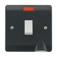 Click Mode CMA023AG Part M 20A DP Plate Switch + Neon + Flex Outlet - Anthracite Grey