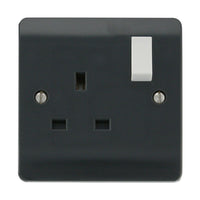 Click Mode CMA035AG Part M 13A 1 Gang DP Switched Socket - Anthracite Grey