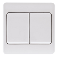 Click Mode CMA812 White Moulded 10AX 2 Gang 2 Way Wide Rocker Switch
