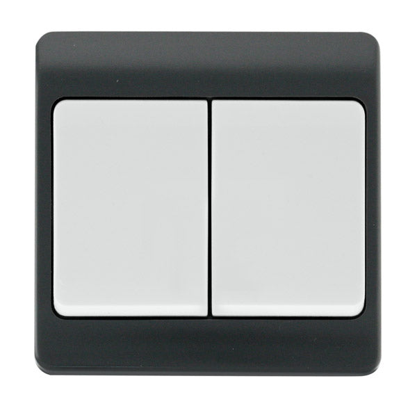 Click Mode CMA812AG Part M 10AX 2 Gang 2 Way Wide Rocker Switch - Anth ...
