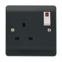 Click Mode CMA835AG Part M 13A 1 Gang DP Switched Socket + Neon - Anthracite Grey