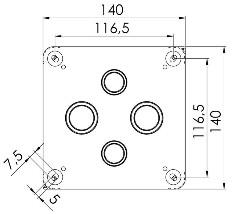 Wiska 10062215 COMBI 1010/5 Junction Box - Black - westbasedirect.com