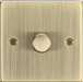 Knightsbridge CS2181AB Square Edge 1G 2 Way 10-200W Trailing Edge Dimmer - Antique Brass - westbasedirect.com