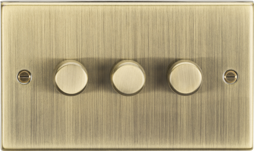 Knightsbridge CS2183AB Square Edge 3G 2 Way 10-200W Trailing Edge Dimmer - Antique Brass - westbasedirect.com