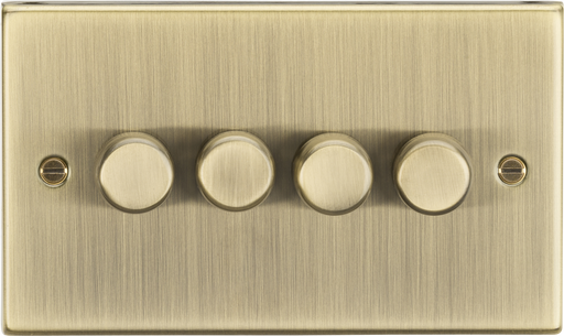 Knightsbridge CS2184AB Square Edge 4G 2 Way 10-200W Trailing Edge Dimmer - Antique Brass - westbasedirect.com