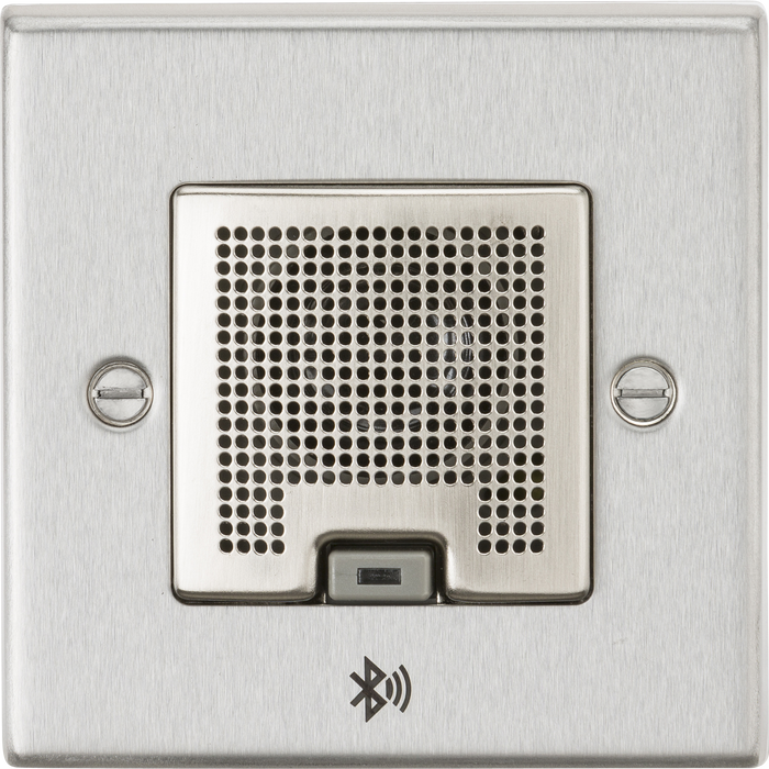 Knightsbridge CSBLUEBC Square Edge 3W RMS Bluetooth Speaker Outlet - Brushed Chrome - westbasedirect.com