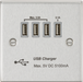Knightsbridge CSQUADBCG Square Edge Quad USB Charger Outlet 5.1A - Brushed Chrome + Grey Insert - westbasedirect.com