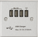 Knightsbridge CSQUADBC Square Edge Quad USB Charger Outlet 5.1A - Brushed Chrome + Black Insert - westbasedirect.com