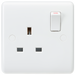Knightsbridge CU7000S White Curved Edge 13A 1G SP Switched Socket - westbasedirect.com