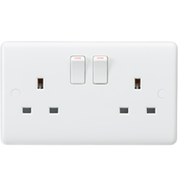 Knightsbridge CU9000S White Curved Edge 13A 2G SP Switched Socket