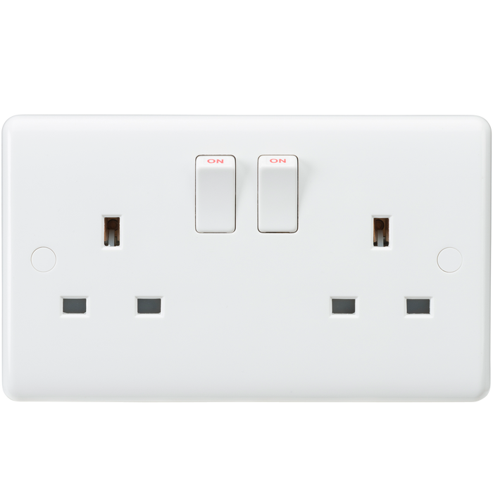 Knightsbridge CU9000S White Curved Edge 13A 2G SP Switched Socket - westbasedirect.com