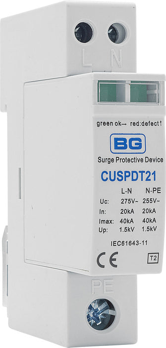 BG CUA08 Type 2 Surge Protection Wiring Kit c/w L, N&E, Bushbar & Shroud, SPD & 32A MCB - westbasedirect.com