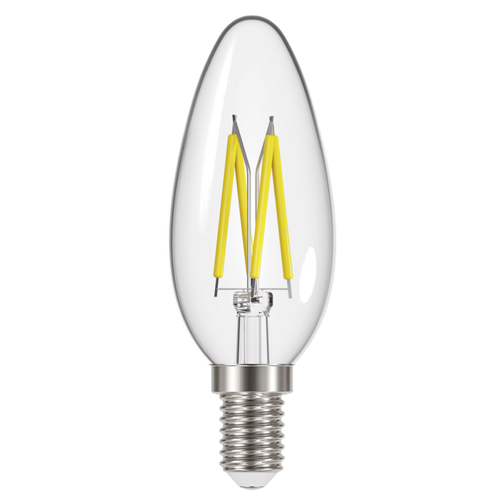 Energizer 4.8W 470lm E14 SES Candle Filament LED Bulb Warm White 2700K Dimmable - westbasedirect.com
