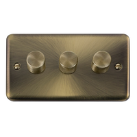 Click Deco Plus DPAB153 3-Gang 2-Way 400W Dimmer Switch - Antique Brass