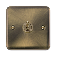 Click Deco Plus DPAB421 10AX 1-Gang 2-Way Toggle Plate Switch - Antique Brass