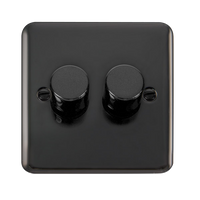 Click Deco Plus DPBN152 2-Gang 2-Way 400W Dimmer Switch - Black Nickel