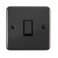 Click Deco Plus DPBN425BK 10AX Ingot 1-Gang Intermediate Plate Switch - Black Nickel (Black)